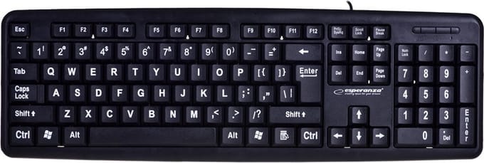 Esperanza USB KEYBOARD WITH CAPITAL LETTERS FLORIDA - Toetsenbord - Zwart