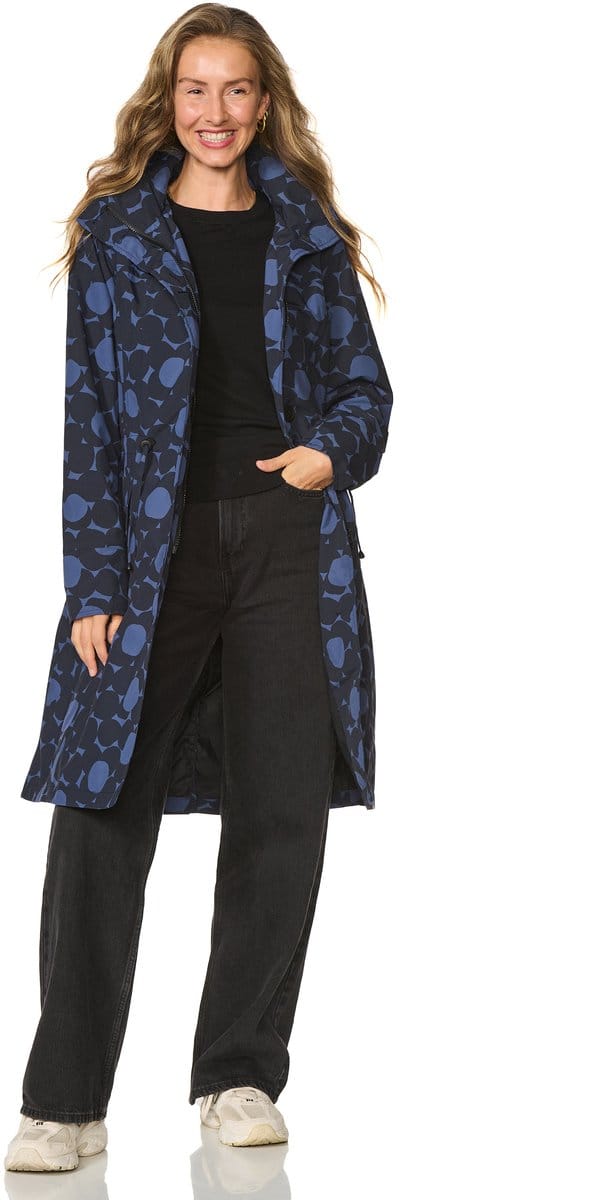 Happy Rainy Days Lange Regenjas Dames Porto print Aop Blue