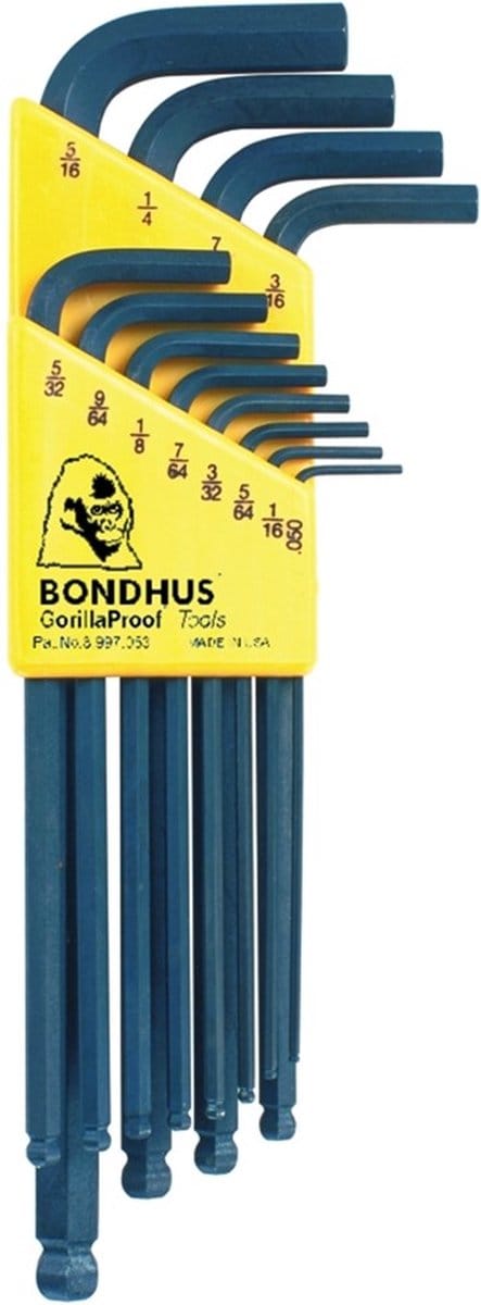 Wareco Set of l-wrenches proguardTM ball end bondhus blx12 0.05-5/16