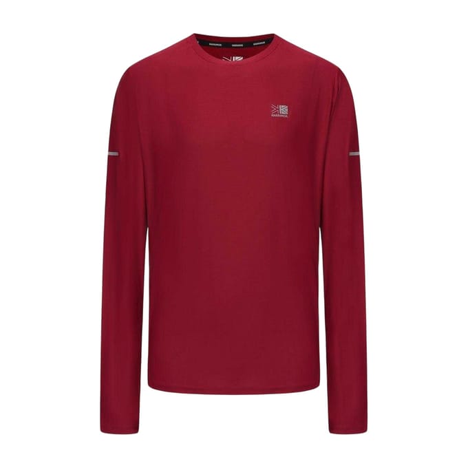 Karrimor Heren-T-shirt met lange mouwen en reflecterende details (Bes)