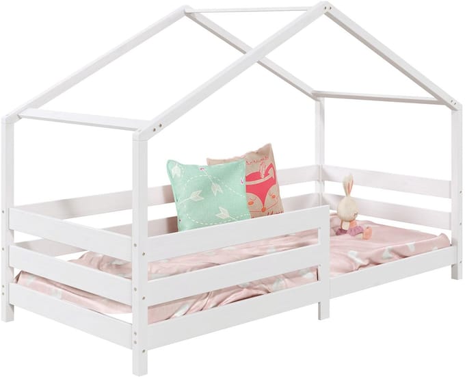 RENA-huisbed van 90 x 200 cm met valbeveiliging - Wit