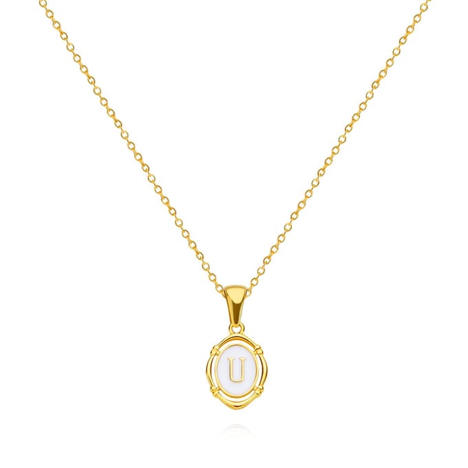 Letter ketting - Initiaal ketting - Goud - Letter U