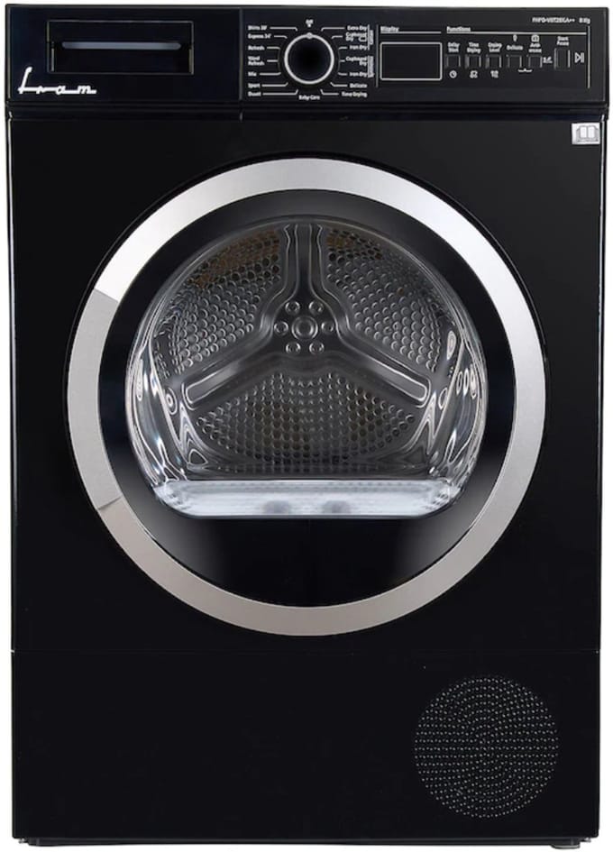 Fram Warmtepompdroger - 8 KG - Wasdroger - 15 Programma's - LED display - Zwart