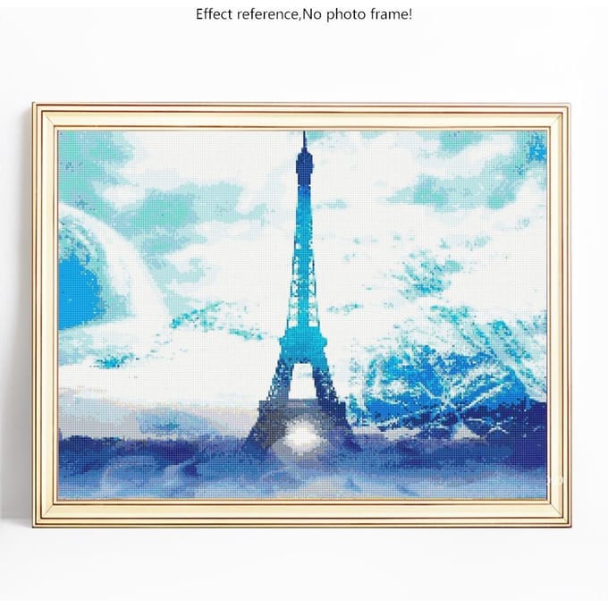 5D diamant schilderij Eiffeltoren diamant borduurwerk verkoop schilderachtige volledige ronde strass 20X30 white