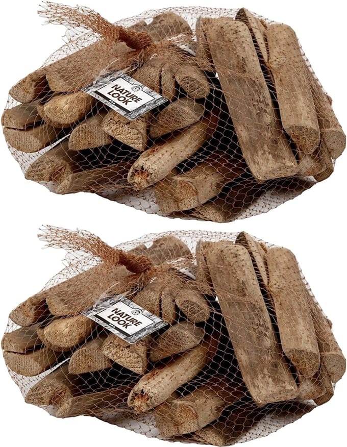 Creotime Decoratie hout mix - 2x - 610 gram - 6-14 cm - knutselhout - hobby