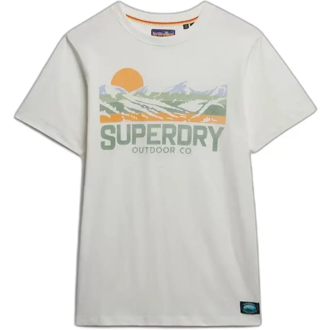 Superdry T-shirt Outdoors Mountain Rlxd Tee M1012358a 71d Off White Mannen Maat - M