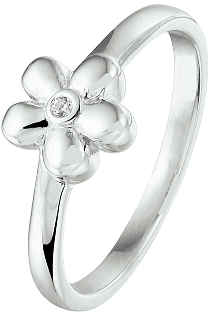 Zilver Gerhodineerde Kinderring bloem zirkonia 1329204 13.50 mm (43)