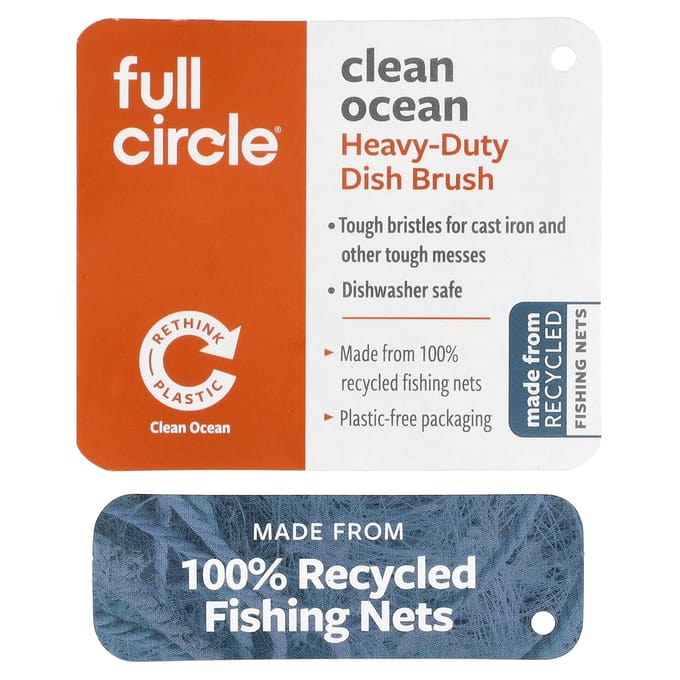 Full Circle, Clean Ocean Heavy Duty Afwasborstel, 1 st. gray