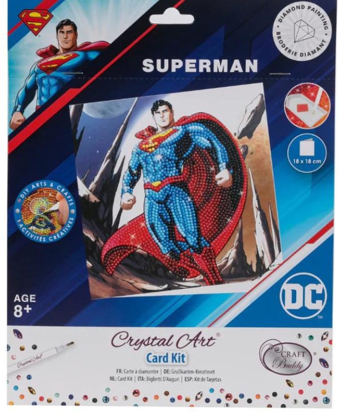 Crystal Art Card: Warner Brothers: Superman (18x18 cm)