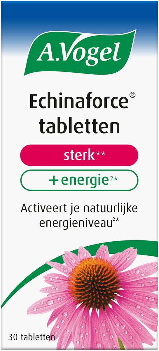 A.Vogel Echinaforce sterk + energie tabletten - Helpt bij vermoeidheid en ondersteunt de weerstand - 30 st