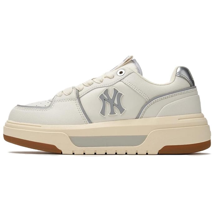 MLB Chunky Liner Cuir Confortable Polyvalent Durable Léger Respirant Augmentation de la Hauteur Baskets Basses Baskets Unisexes Ivoire 3ASXCBS4N-50IVS 43 white