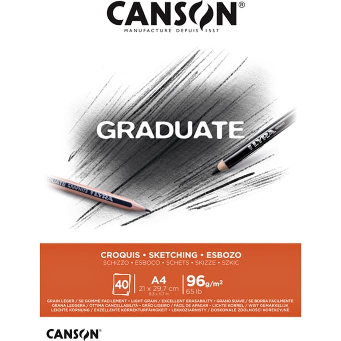 Schetsboek Canson Graduate Croquis A4 96gr 40 vel