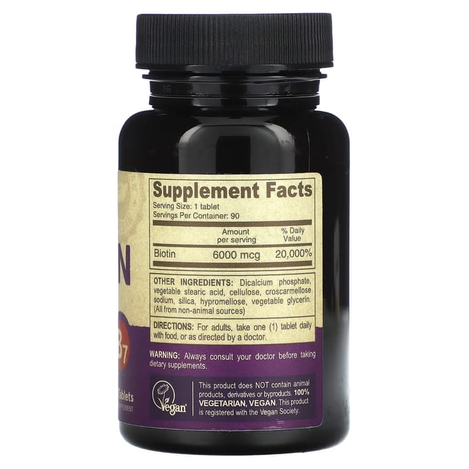 Deva, Vegan Biotine, 6.000 mcg, 90 tabletten