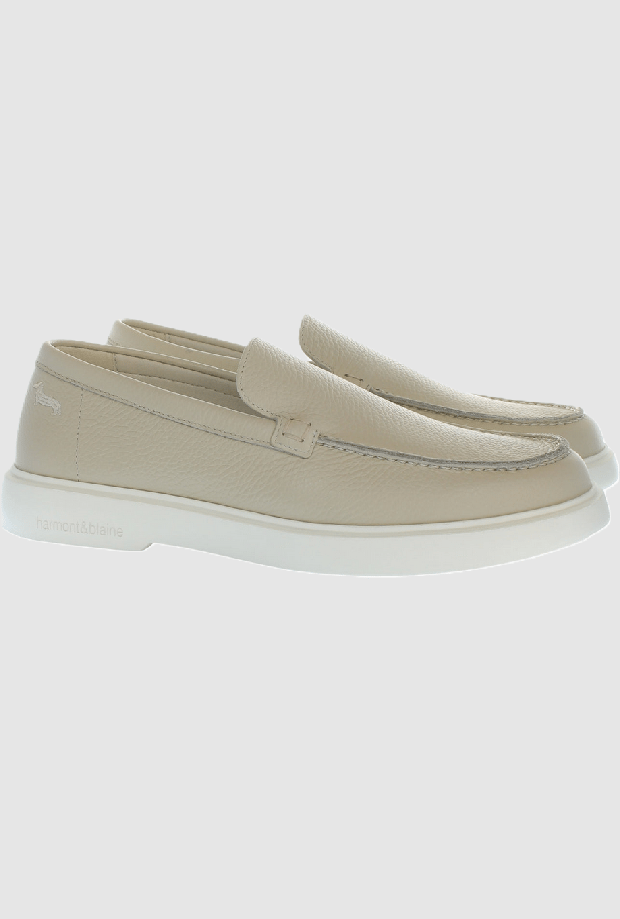 moccasins in leer man beige