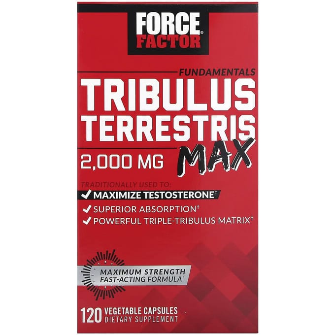 Force Factor, Fundamentals, Tribulus Terrestris Max, 2.000 mg, 120 Plantaardige Capsules (500 mg per capsule)