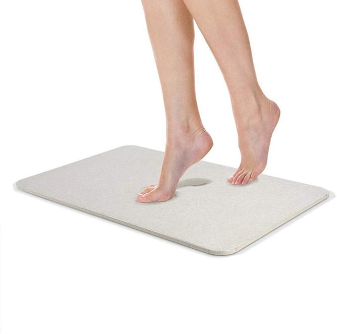 Allecto - Diatomeeënsteen Badmat - Antislip - Super Absorberend - Wit - Sneldrogend - Badkamer Vloermat - Geschikt voor Doucheruimte - Kleur wit