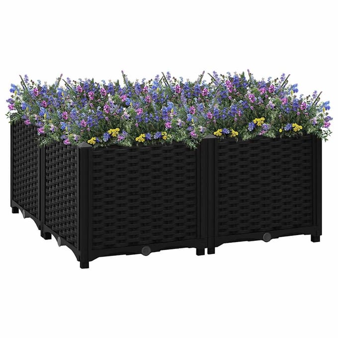 vidaXL - Plantenbak - verhoogd - 80x80x38 - cm - polypropyleen