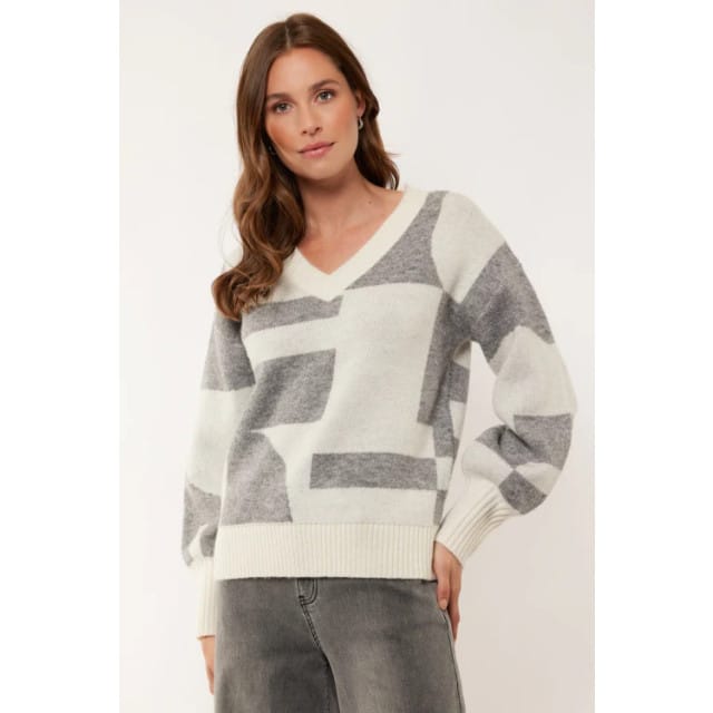 G-Maxx pullover Elzana - Wool white/gray