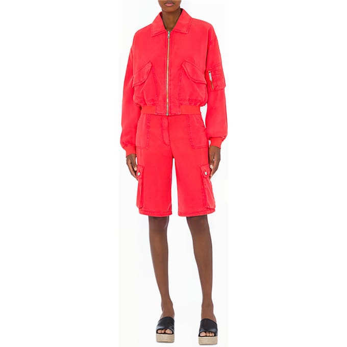 Moschino Garment-dyed Lyocell Bomber Jacket Red Maat: L | Bomberjacks Outlet | Dames | Rood