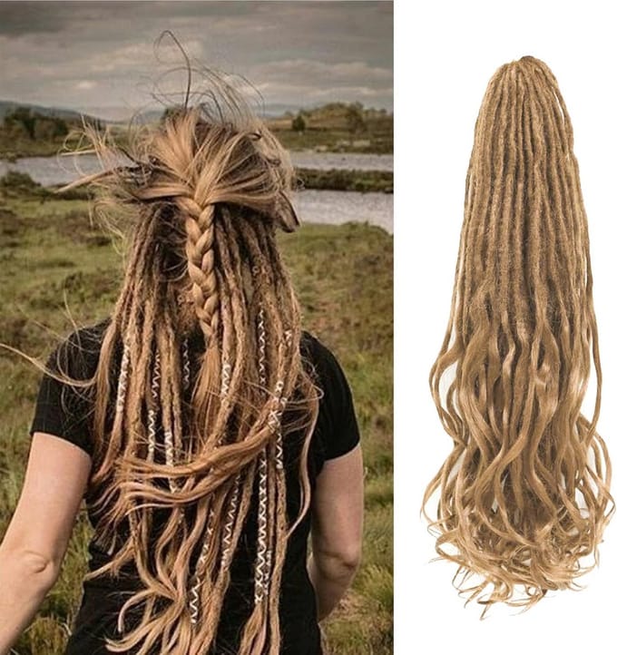 24 Inch Losse Golf Dreadlock Extensions 10 Strengen Synthetisch Dubbel Einde Krullende Vlechtexntensions