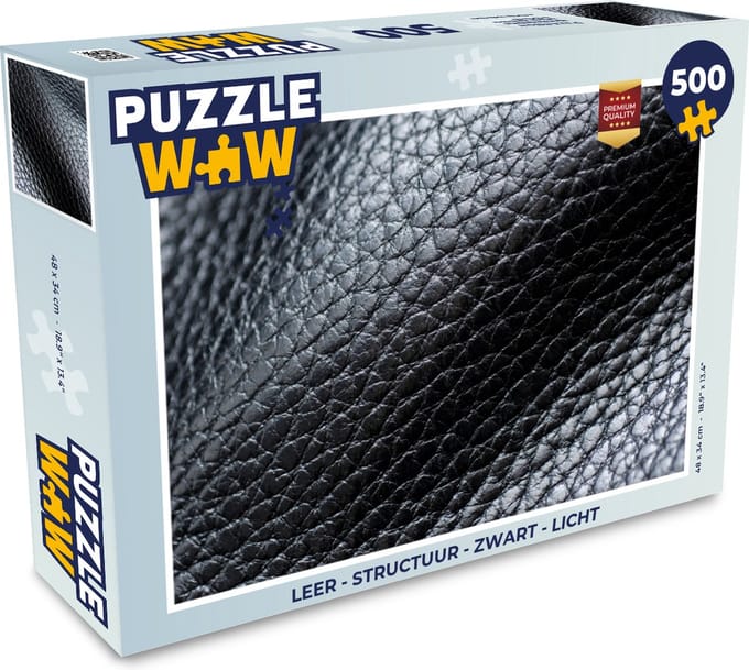 Puzzel Leer - Structuur - Zwart - Licht - Legpuzzel - Puzzel 500 stukjes