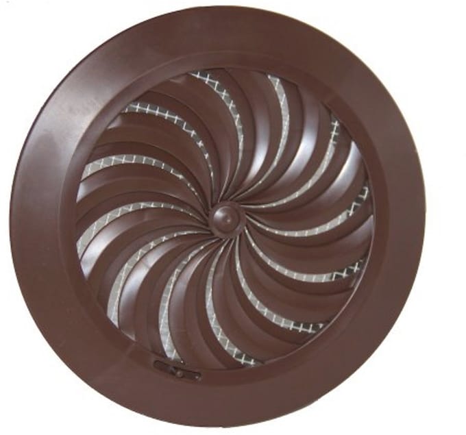 Ventilatie Rooster Cover 100mm Bruin - Hit & Miss Ducting