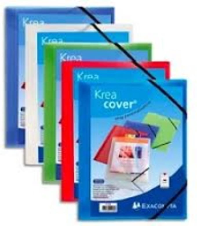 5 x Elastomap Exacompta Kreacover - A4 - 3 kleppen - PP - assorti