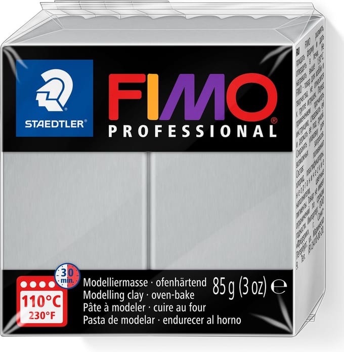 FIMO professional - ovenhardende, professionele boetseerklei blok 85 g - dolfijngrijs