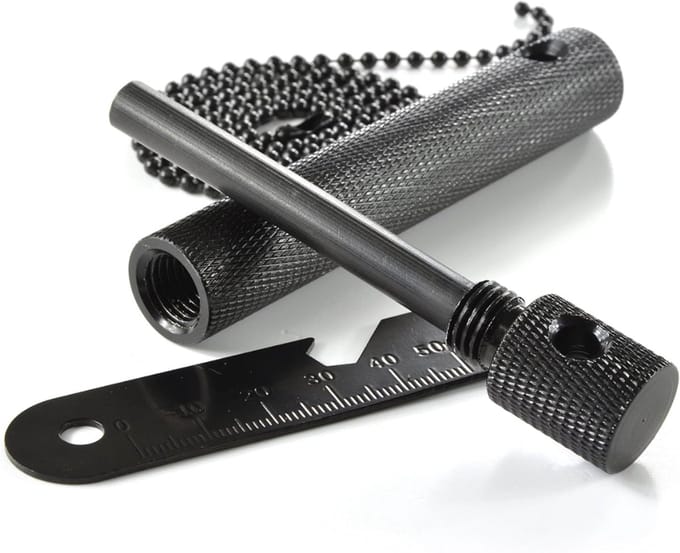 YOR® Fire kit - Firesteel - Vuurmaker - Zwart - 12cm x 2cm x 2cm