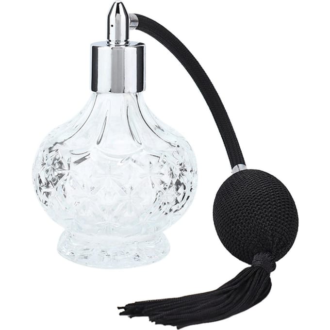 Retro Glazen Parfumflesje Hervulbare Kwast Lege Spuitfles Verstuiver 80ml white
