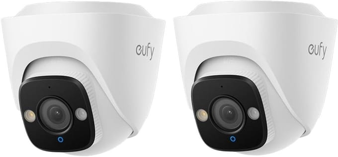 eufy E41 - Turret Security Camera - 4K UHD - 122° FOV - AI-detectie - 2 pack