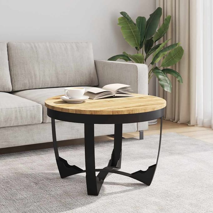 vidaXL - Salontafel - 60x40 - cm - massief - ruw - mangohout