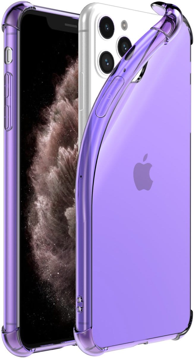 Smartphonica iPhone 11 Pro transparant siliconen hoesje - Paars geschikt voor iPhone 11 Pro