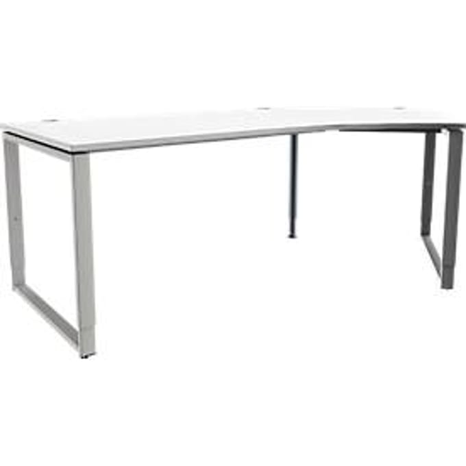 Schäfer Shop Genius MODENA FLEX hoekbureau, 135°, beugelvoet, bevestiging rechts, B, B 2165 mm, wit