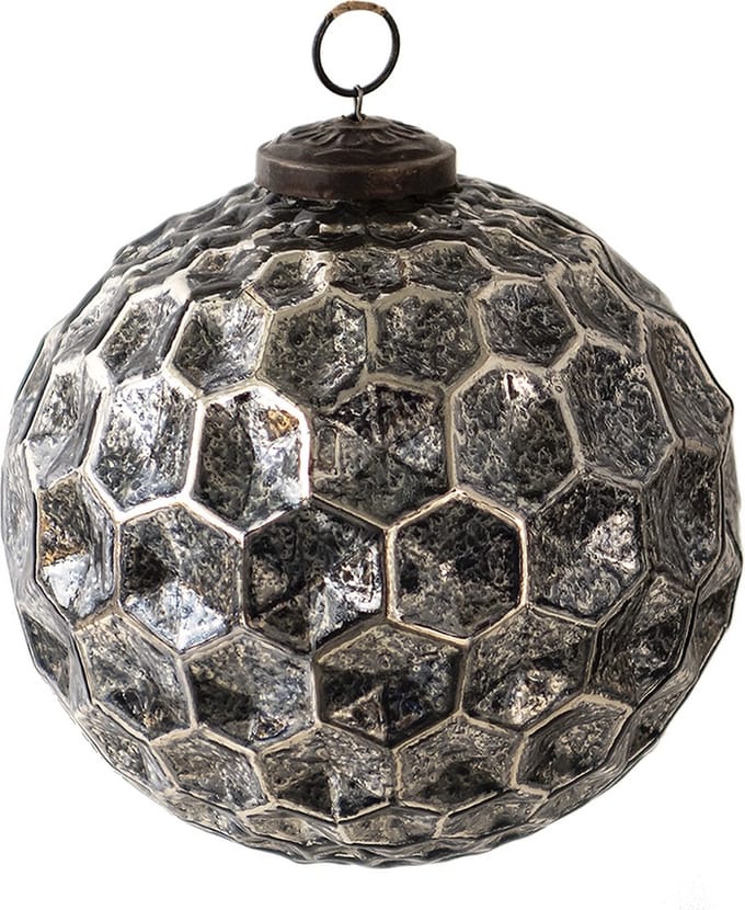 Clayre & Eef Kerstbal Overig Ø 12 cm Zwart Glas Kerstballen