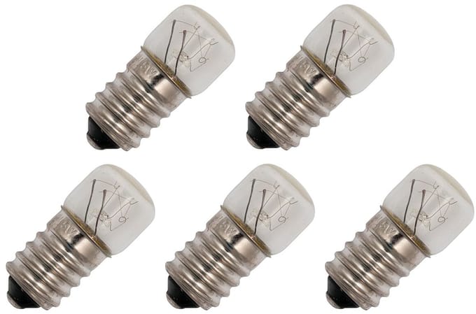Signaallamp E14 60V 5W - 83 mAh - 5 stuks - T16 Gloeilamp Ø16mm - 35mm - 2500K - Dimbaar