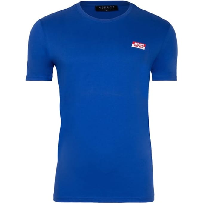 Aspact Logo Tee Blue Maat: S | Basic T-Shirts Outlet | Heren | Blauw