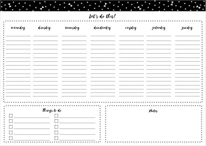 Lettertijd - Weekplanner - A4 formaat