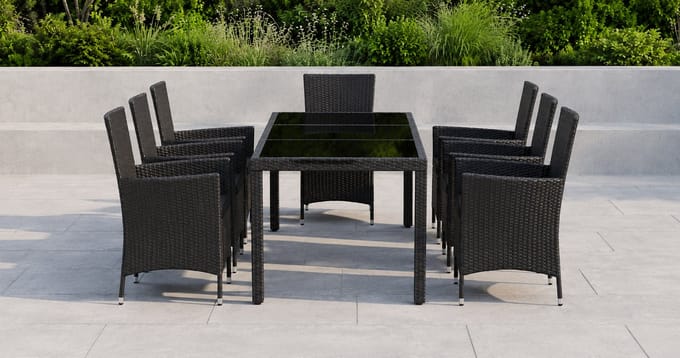 Luxe Loungeset – Weerbestendig – Zwart – Industrohome