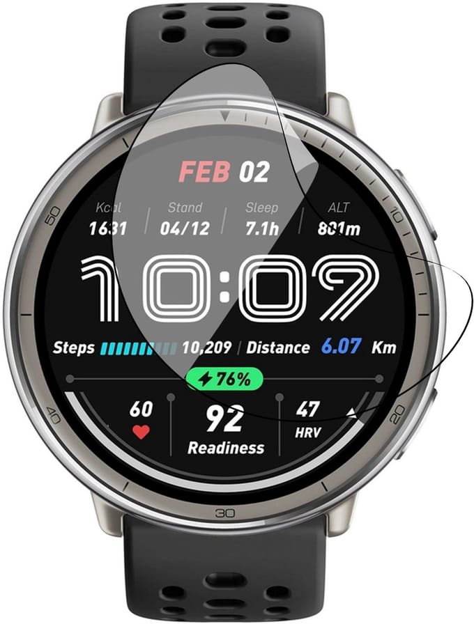 Screenprotector geschikt voor Amazfit Active 2 Round - 1x FlexGuard Screen Protector