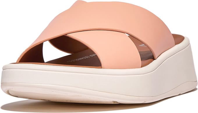 FitFlop F-Mode Leather Flatform Cross Slides ROZE - Maat 40
