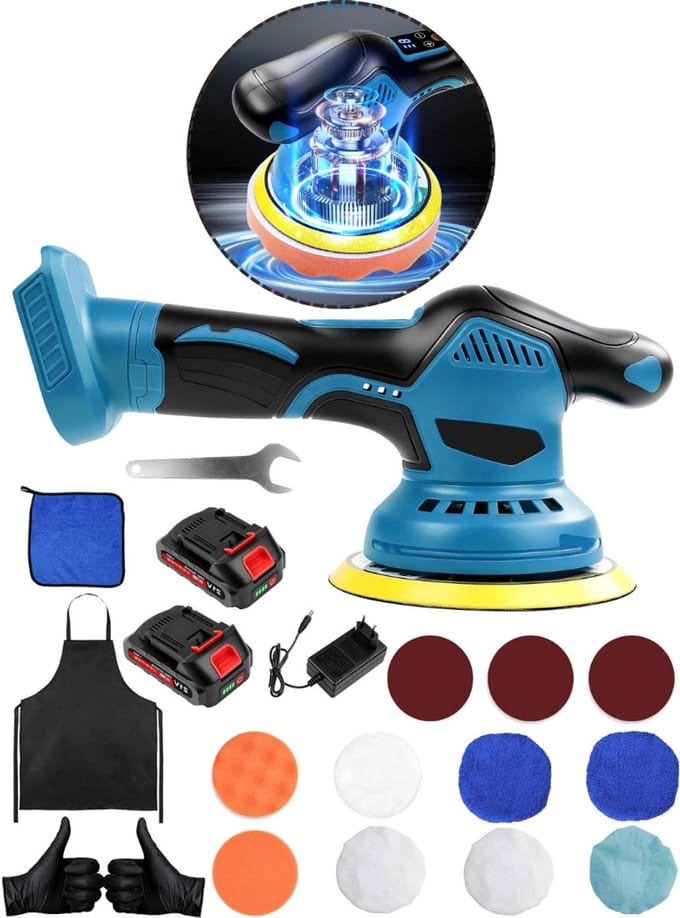 CRLYN® Polijstmachine Auto - Excentrische Polijstmachine - Polijstmachine - Blauw