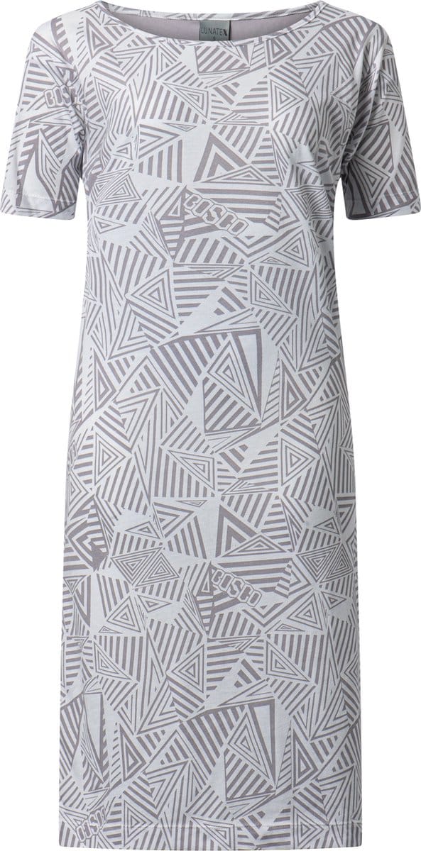 Lunatex - dames nachthemd 224149 met boothals - grijs - maat L
