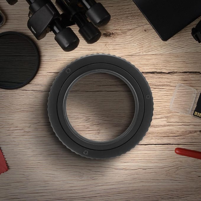 M42 to M42 Adjustable Focusing Helicoid Lens Adapter Macro Tube Accessory (17-31mm) beige