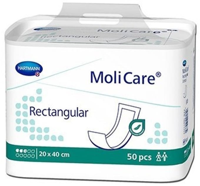 Hartmann Molicare Rectangular - Geplastificeerde - 20 x 40 cm 20 x 40 cm - 6 pakken van 50 stuks