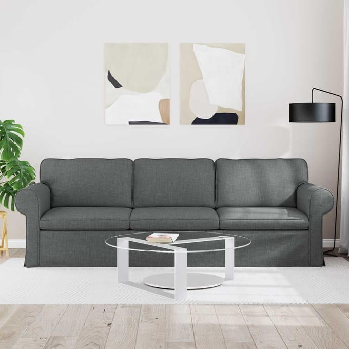 vidaXL Bank Donkergrijs 245 x 82 x 80 cm Stof