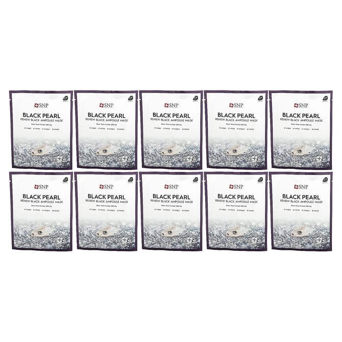 Masque Ampoule Noir Renouvellement Perle Noire Set 25 ml x 10 pièces purple