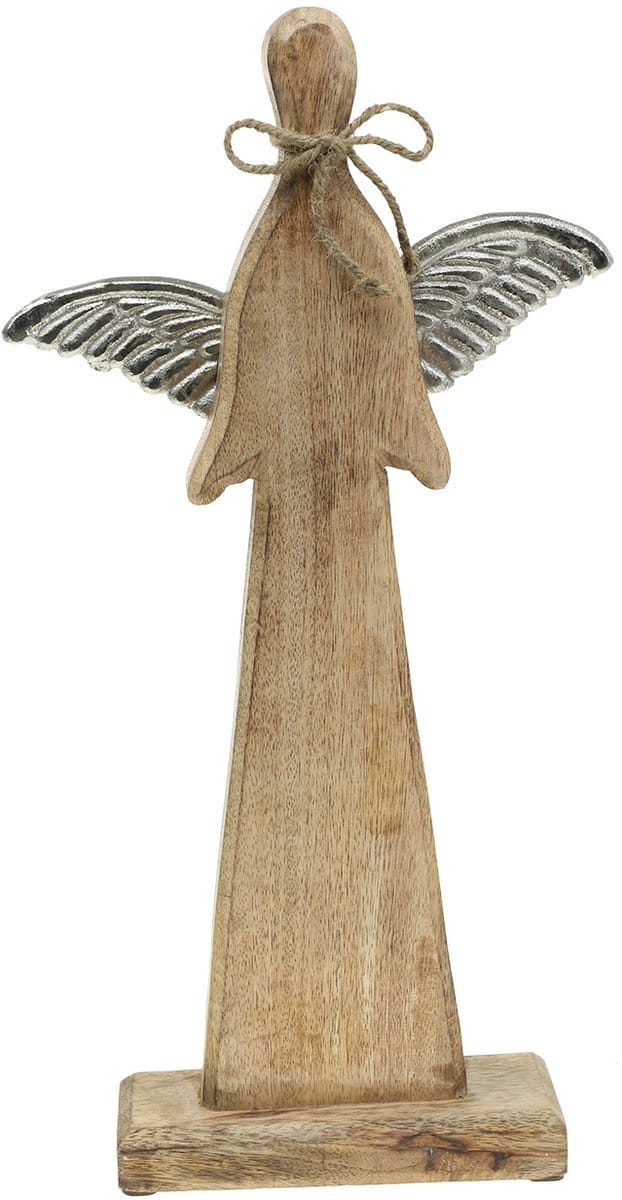 Kerstdecoratie engel hout H43cm