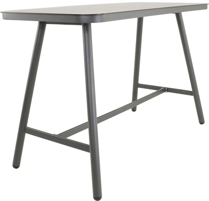 Bartisch Milazzo 150x75cm - Zwarte HPL Blad & Aluminium Frame - Horeca Tafel