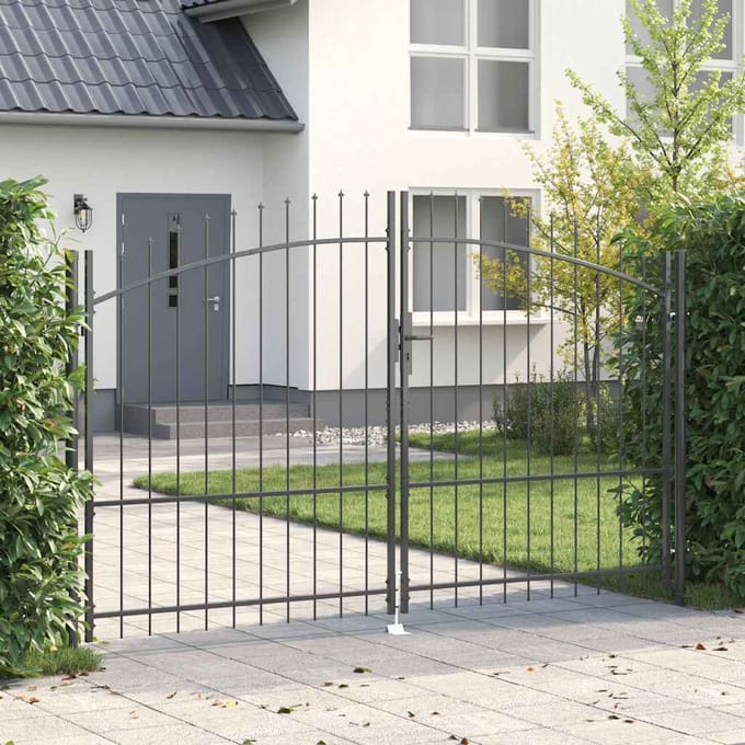 vidaXL - Dubbele - Heining - WOERDEN - 299,5 - x - 224,5 - cm - Staal - Vergrendelbaar